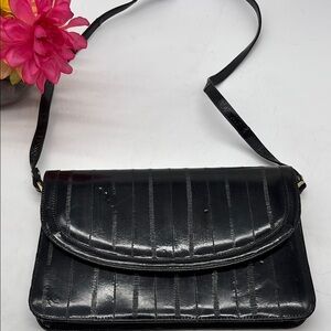 Eel Skin Elegant Black Crossbody Bag BP8476B